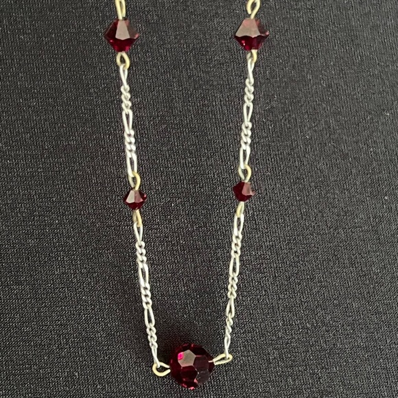 ❤️Vintage Sterling Silver Garnet Necklace - Picture 7 of 8